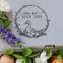 Fresh Duck Eggs Wreath Rubber Farm Stamp