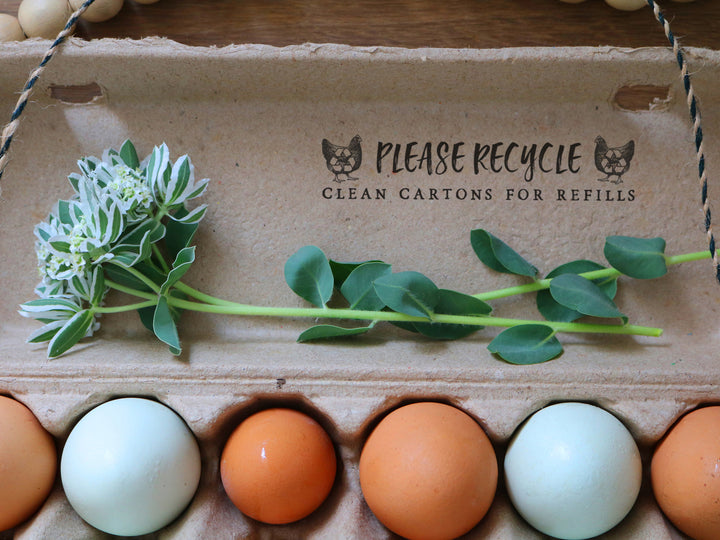 Please Recycle Clean Cartons For Refills Egg Carton Stamp