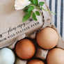 Floral Please Enjoy Egg Carton Rubber Stamp