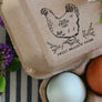 Chicken Egg Carton Stamp with Herbs Rubber Stamp