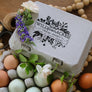 Hen on Nest with Greenery Rubber Stamp