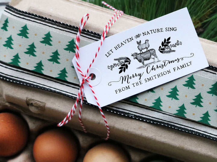 Let Heaven and Nature Sing Christmas Gift Tag Stamp