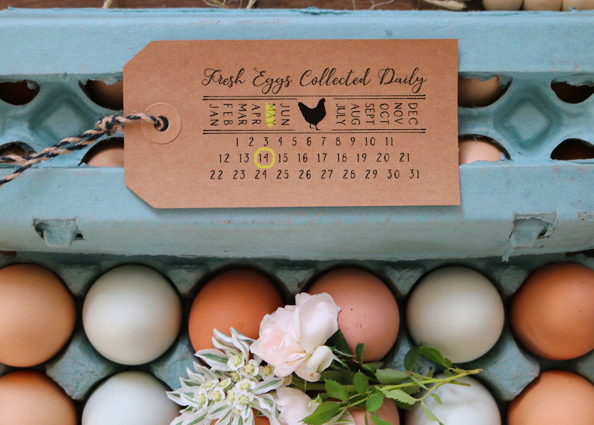 Customized Chicken fresh Egg Labels Stamp- egg Carton Stamp Date