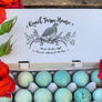 Floral Quail Egg Carton Stamp