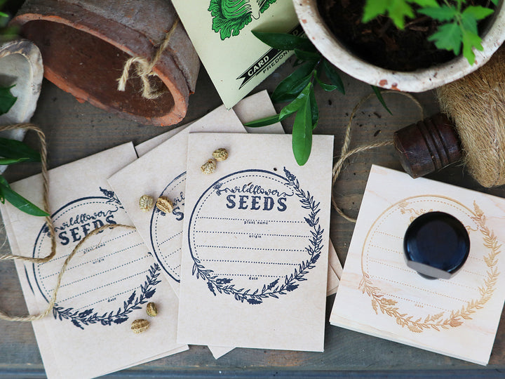 Wildflower Seed Packet Rubber Stamp