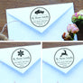 Holiday Address Rubber Stamp with Three Graphic Options