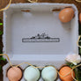 Floral 'Please Return Carton' Egg Carton Rubber Stamp