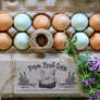 Farm Fresh Eggs with Chicken in Nesting Box Rubber Stamp