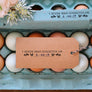 'One Dozen Eggs Collected On' Date Stamp