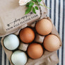 Floral Please Enjoy Egg Carton Rubber Stamp