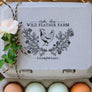 Floral Wreath With Chicken Rubber Stamp