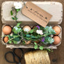 Floral Please Enjoy Egg Carton Rubber Stamp