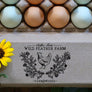Floral Wreath With Chicken Rubber Stamp