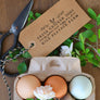 Fresh Chicken Eggs Carton Rubber Stamp