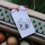 Christmas Wreath with Chicken Holiday Stamp