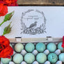 Quail Circular Floral Wreath Egg Carton Stamp