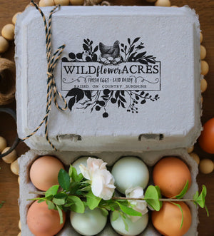 Hen on Nest with Greenery Rubber Stamp