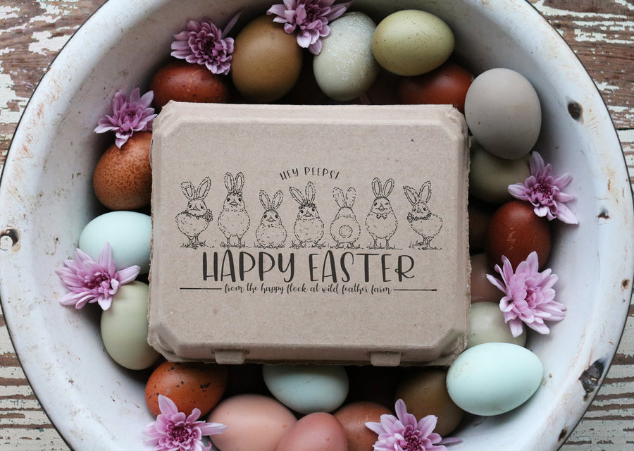 'Hey Peeps!' Happy Easter Rubber Stamp