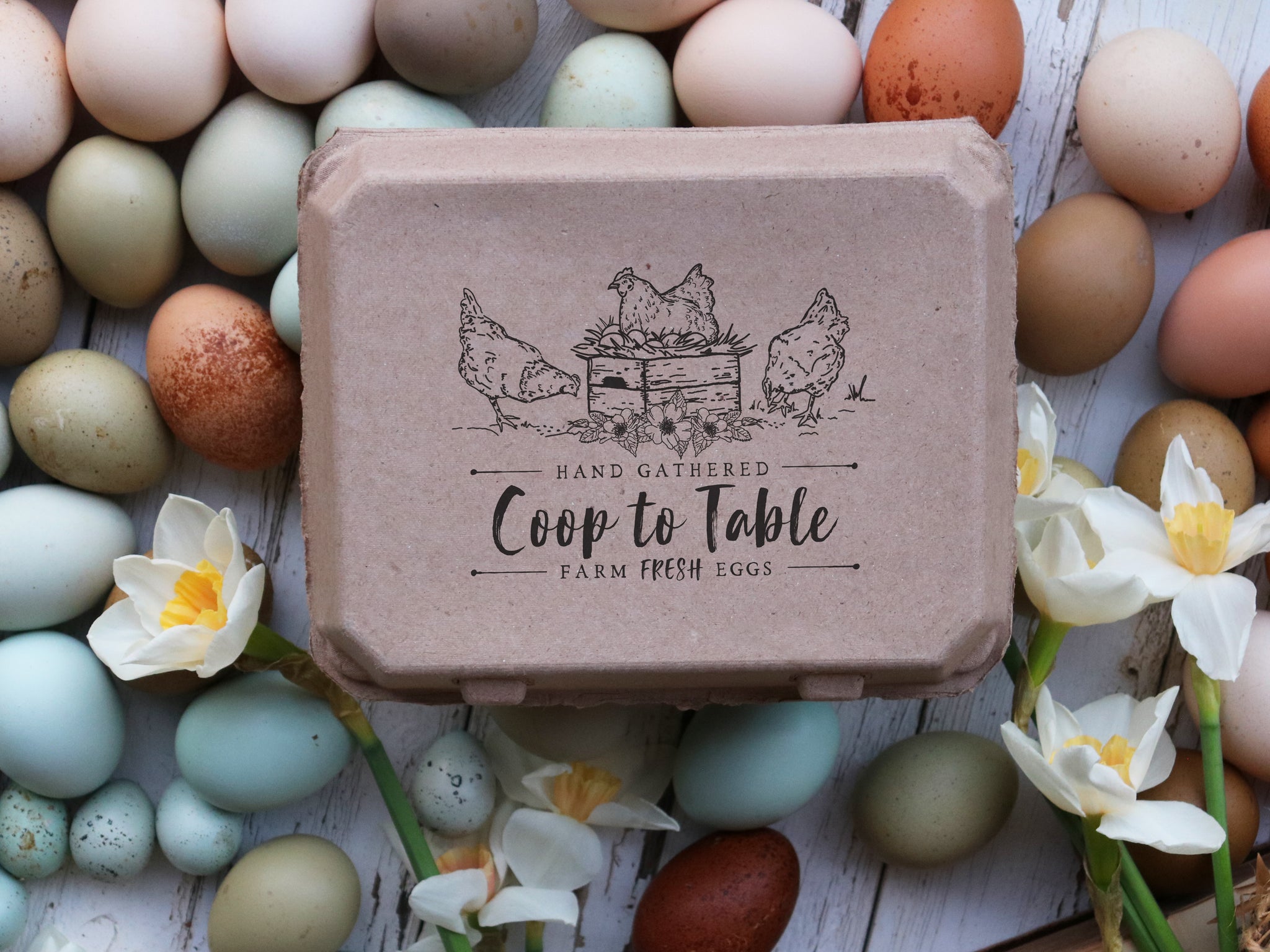 Coop To Table Three Hens Rubber Stamp – Wild Feather Farm