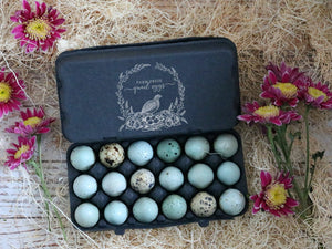 Quail Circular Floral Wreath Egg Carton Stamp