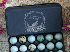 Quail Circular Floral Wreath Egg Carton Stamp