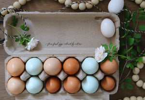 Farm Fresh Eggs Colored By Nature Rubber Stamp