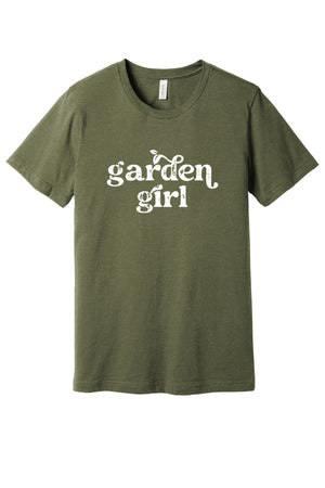 Garden Girl Tee in Olive Green