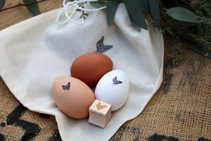 Farm Fresh Chicken Egg Rubber Stamp