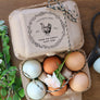 Circular Fresh Chicken Eggs Rubber Stamp