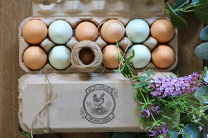 Floral Chicken Egg Stamp