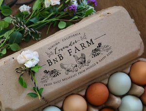 Lavender and Herbs Chicken Rubber Stamp