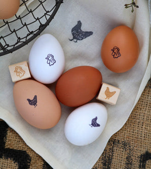 Farm Fresh Chicken Egg Rubber Stamp