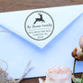 Holiday Address Rubber Stamp with Three Graphic Options
