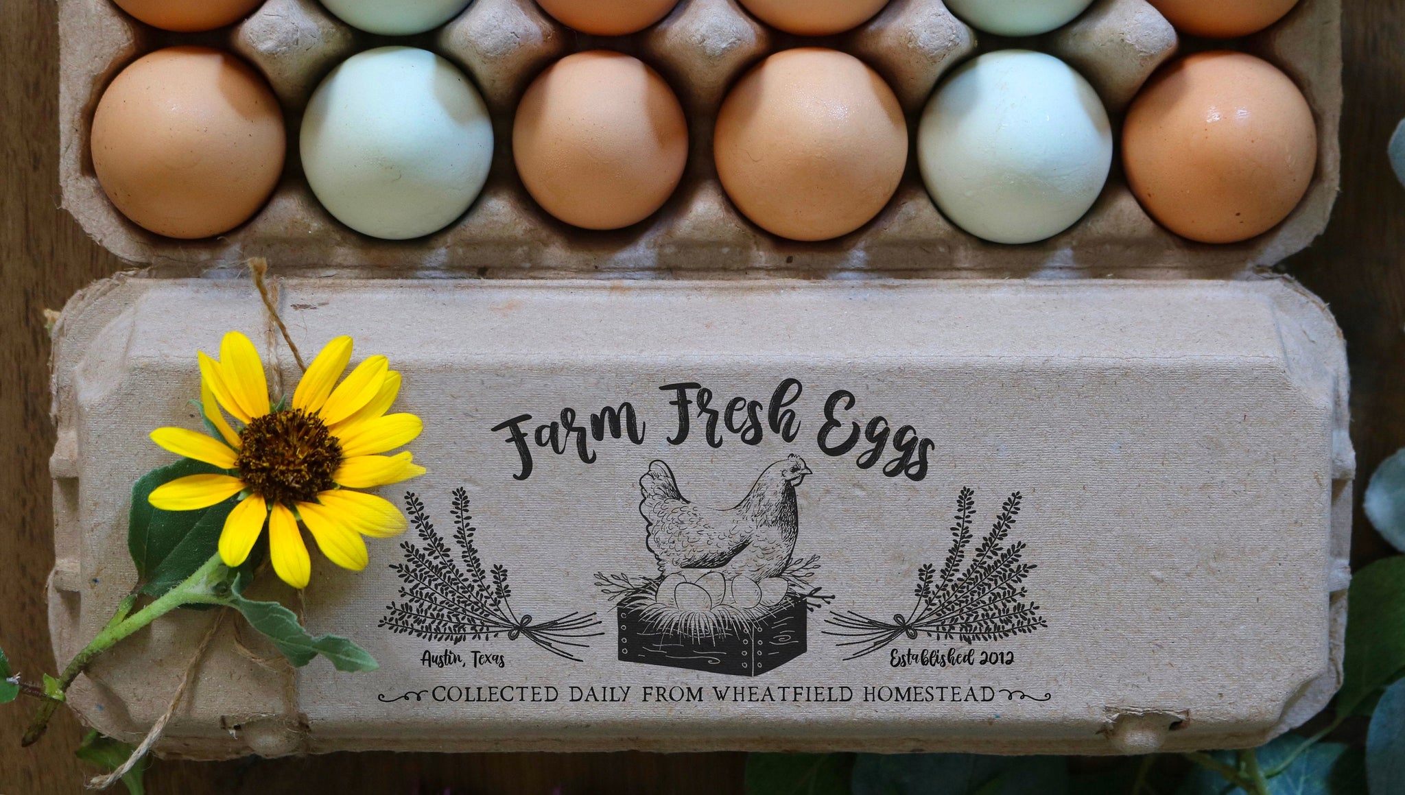 Egg Carton Stamp Farm Fresh Eggs Hen Duck Coop Please Return Carton Rubber  Stamp