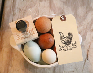 Farm Fresh Chicken Eggs Rubber Stamp