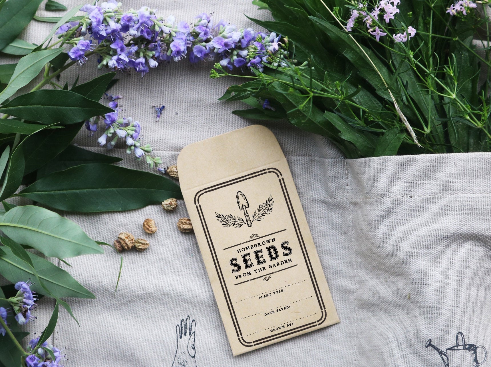 homegrown wildflower seeds Homegrown Seed Packet Gardening Rubber Stamp – Wild Feather Farm