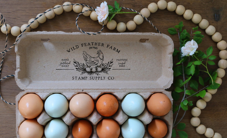 Chicken Nest Customizable Egg Carton Stamp
