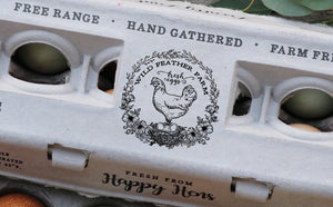 Floral Chicken Nest Rubber Stamp