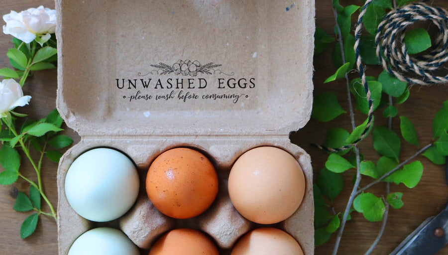 Unwashed Chicken or Duck Egg Carton Stamp